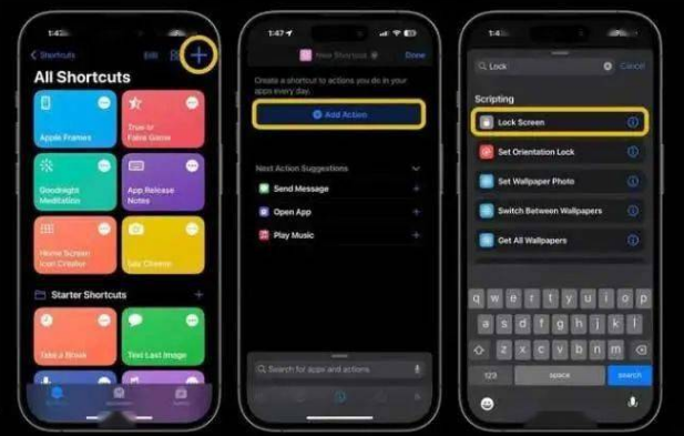 屯城镇苹果14锁屏维修店分享iPhone14升级iOS16.4后如何创建锁屏快捷方式 